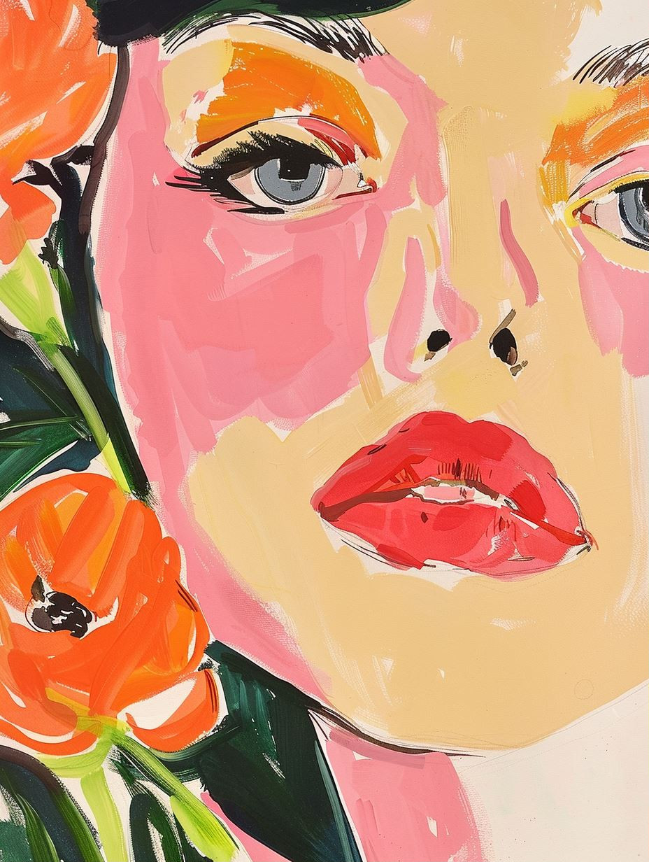 Vibrant Floral Portrait - Image 1