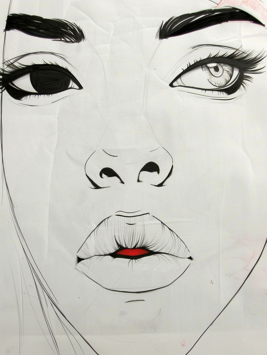 Crimson Gloss Hyper-Realistic Portrait - Image 4