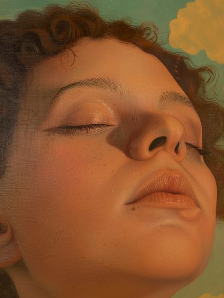 Ethereal Gaze Under Pastel Skies - Image 2