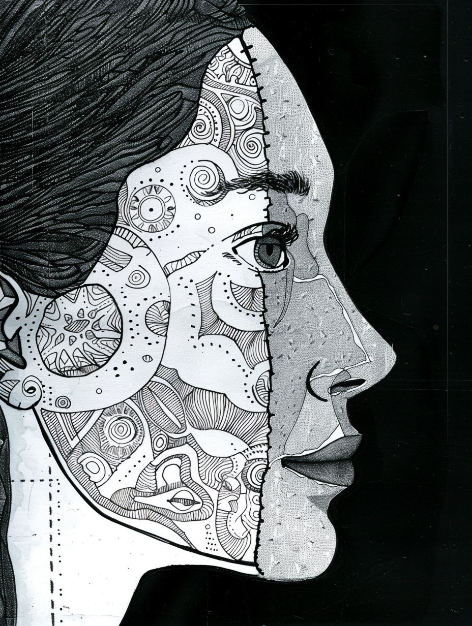 Fragmented Portraits in Ink - Image 2