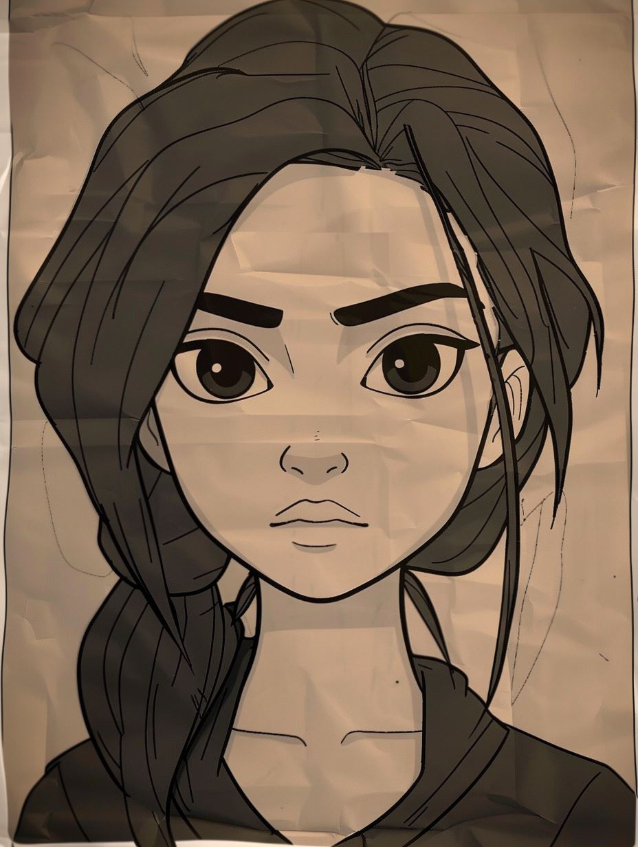 Amber Gaze Stylized Portrait - Image 3