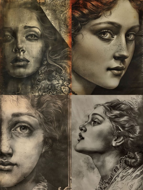 Melancholic Charcoal Portrait Studies
