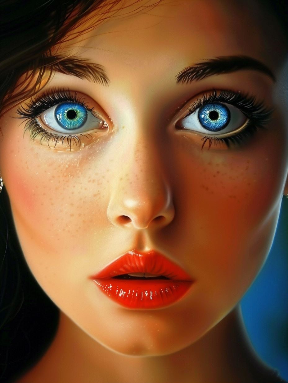 Captivating Gazes: A Study of Digital Beauty - Image 1