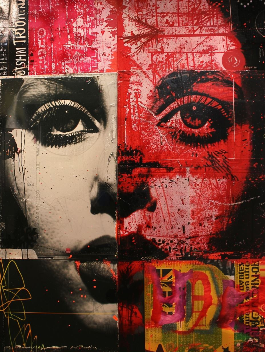 Fragmented Gazes in Crimson - Image 2