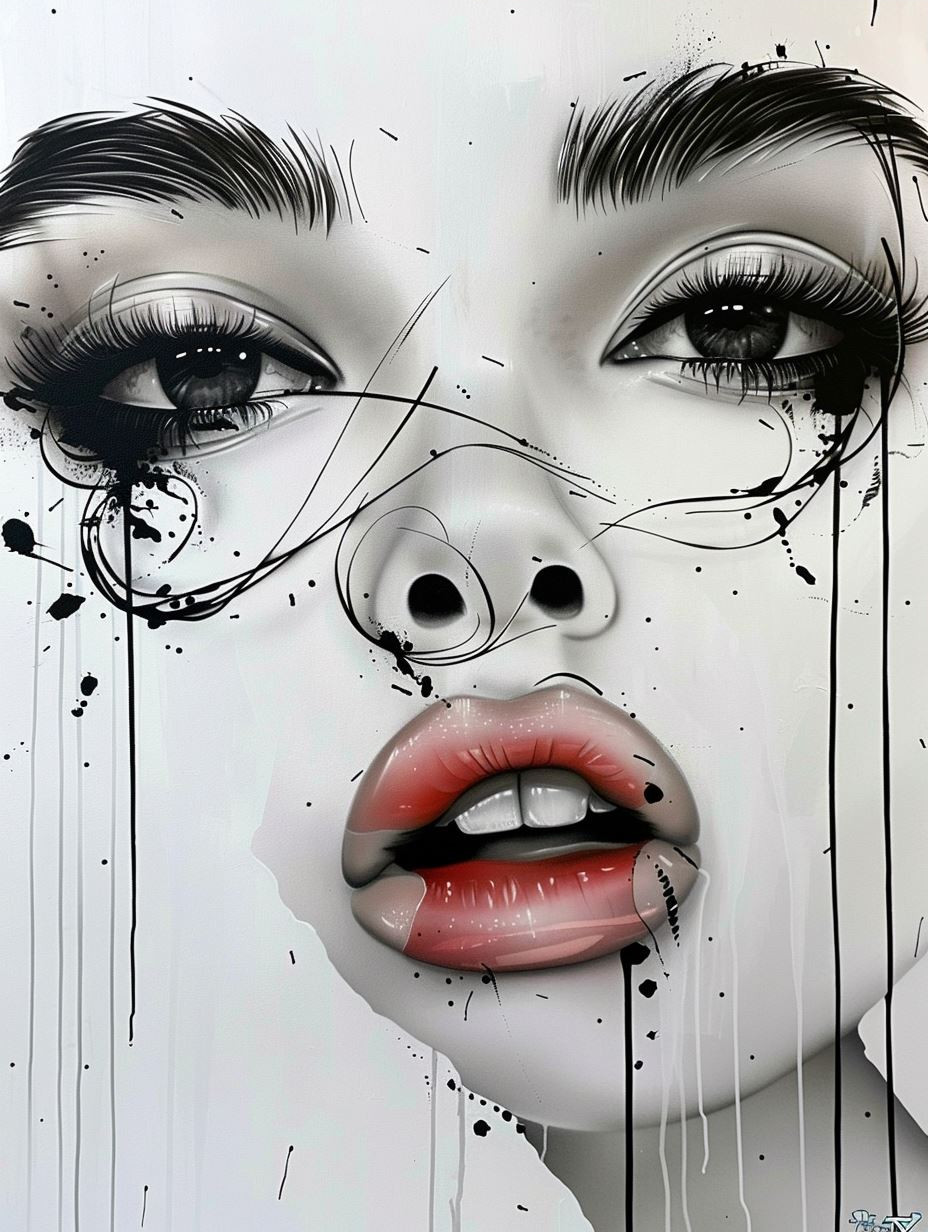 Melancholic Ink Drip Portraits - Image 3