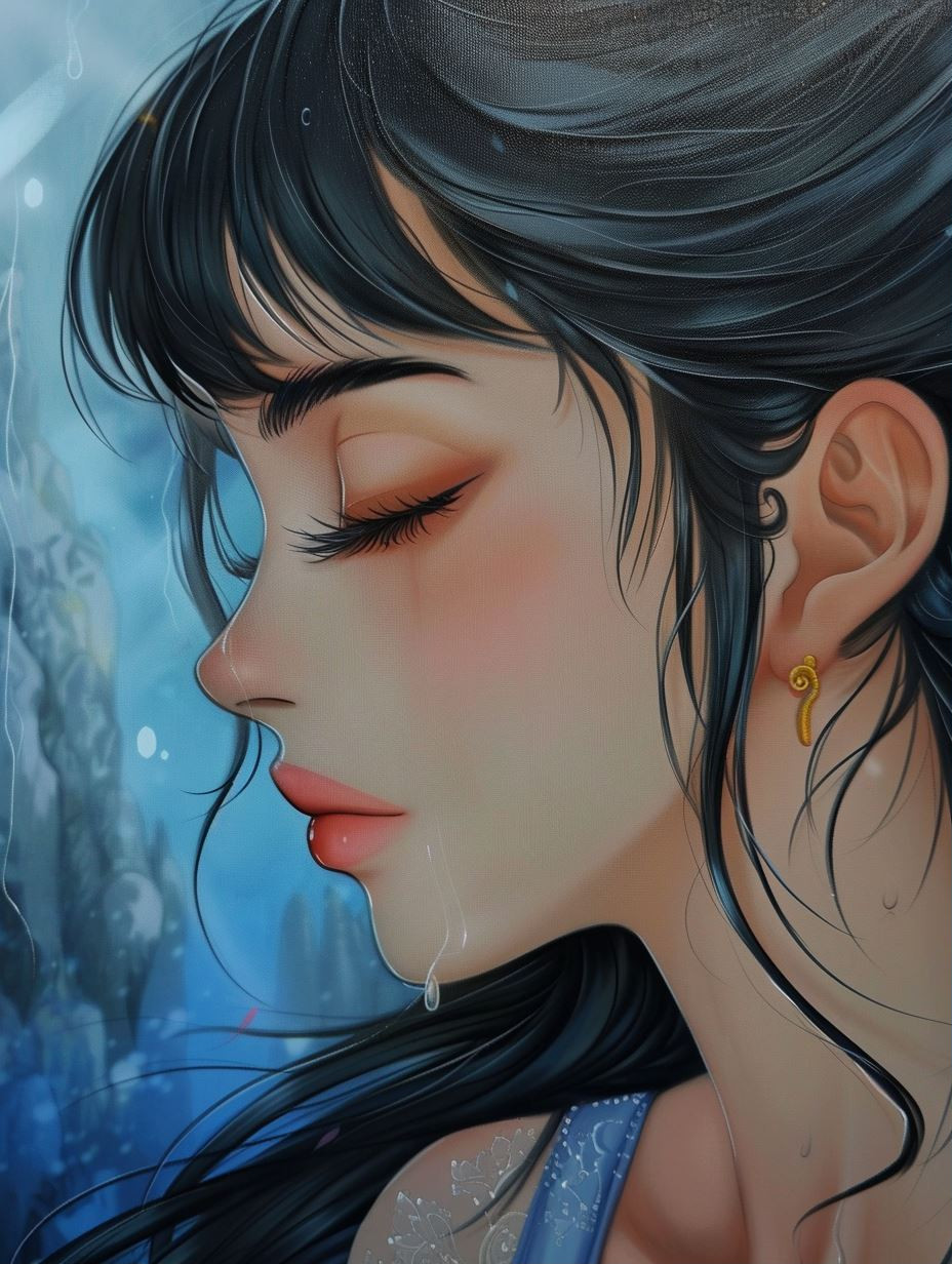 Melancholy Rain in Blue Hues - Image 1