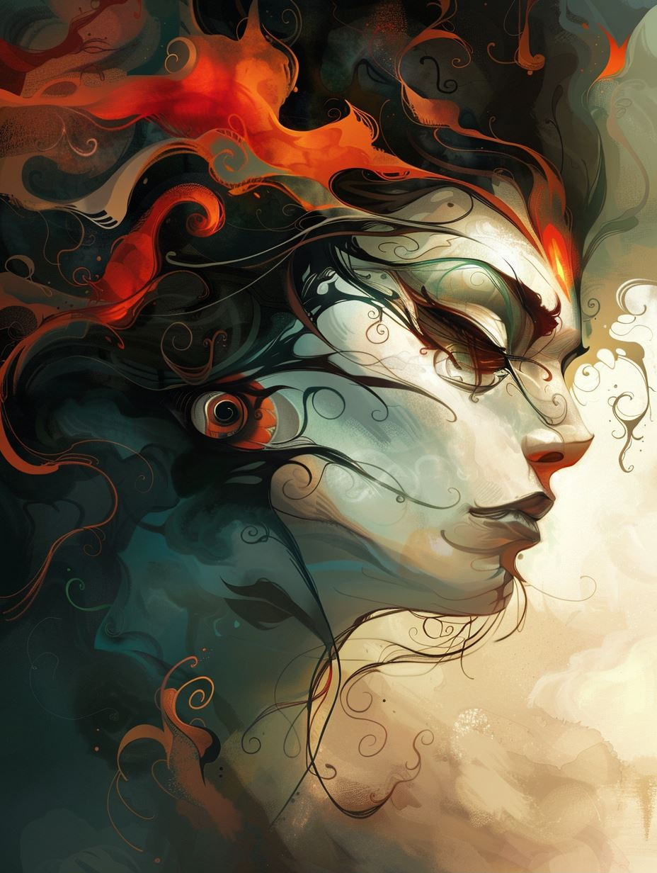 Ethereal Spirits of Fire and Shadow - Image 1