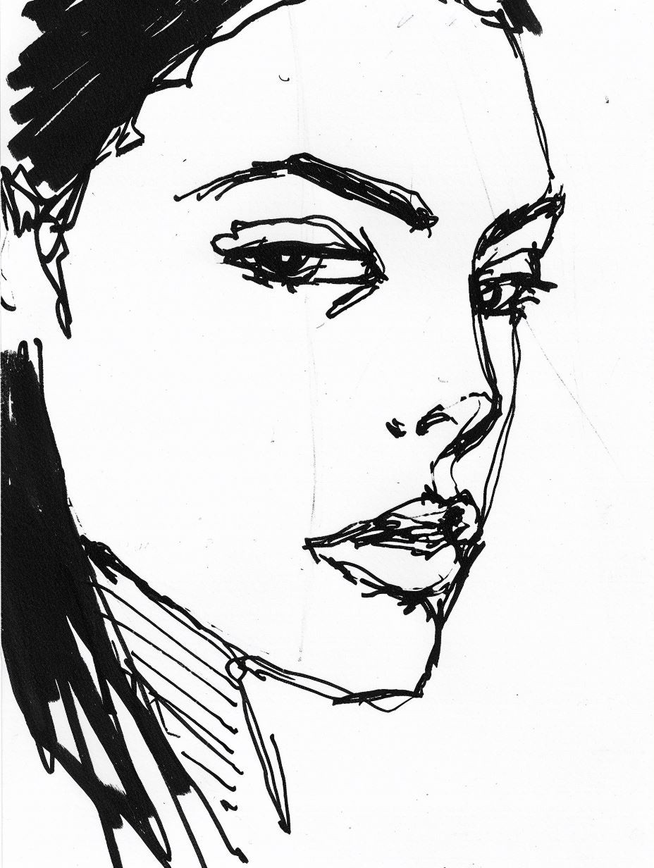 Expressive Ink Portrait Sketches - Image 1