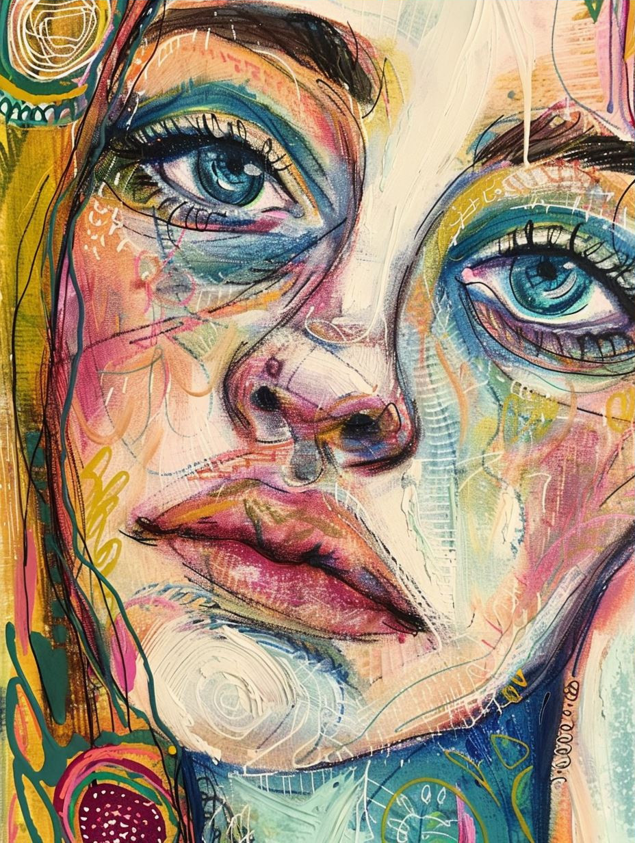 Vibrant Psychedelic Portrait Study - Image 3