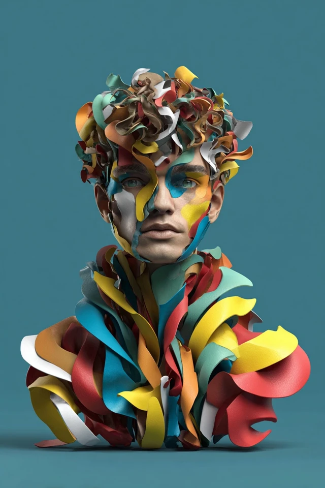 Chromatic Ribbon Sculpture - Image 1