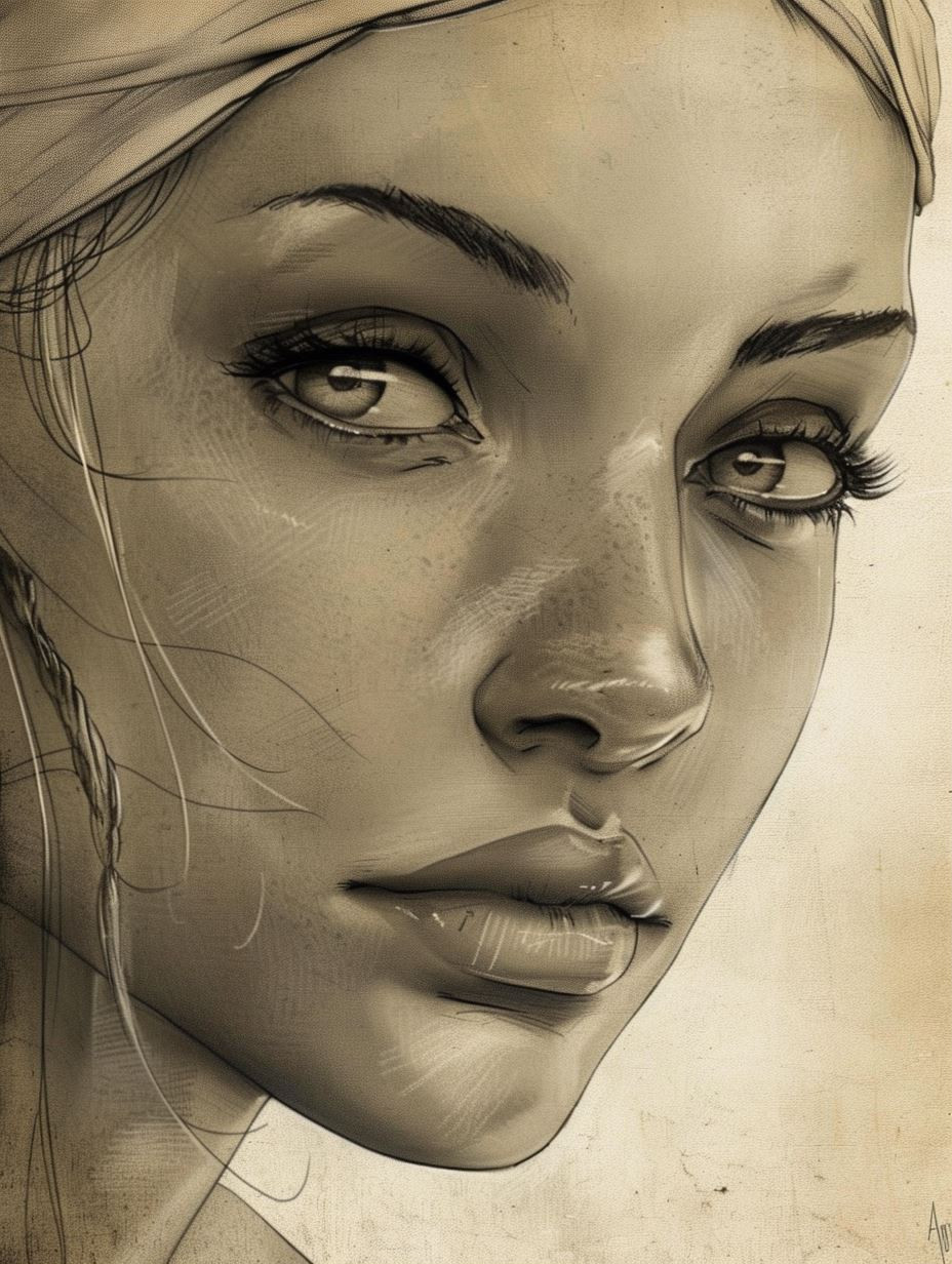 Ethereal Gaze: Digital Portrait Studies - Image 1
