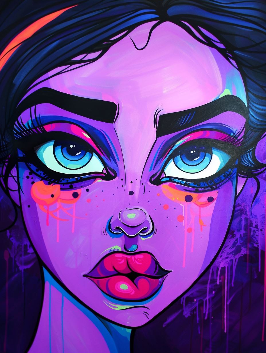 Neon Violet Cyberpunk Portraits - Image 3