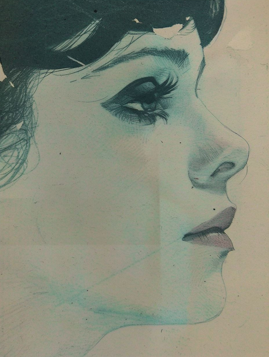 Vintage Teal Cinematic Portrait - Image 4