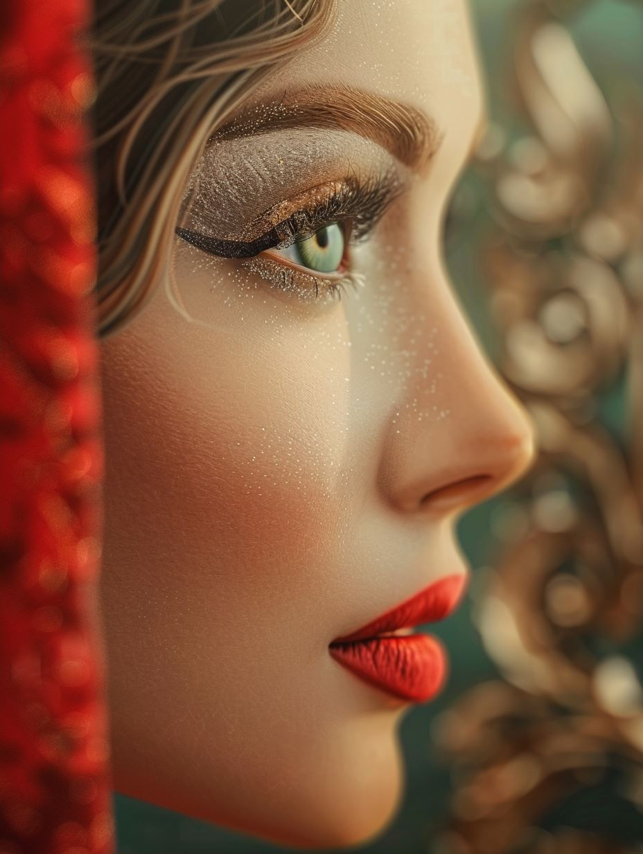 Ethereal Portraits of Crimson Elegance - Image 2