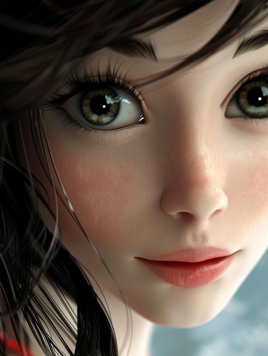 Ethereal Gazes: Digital Portrait Study - Image 3