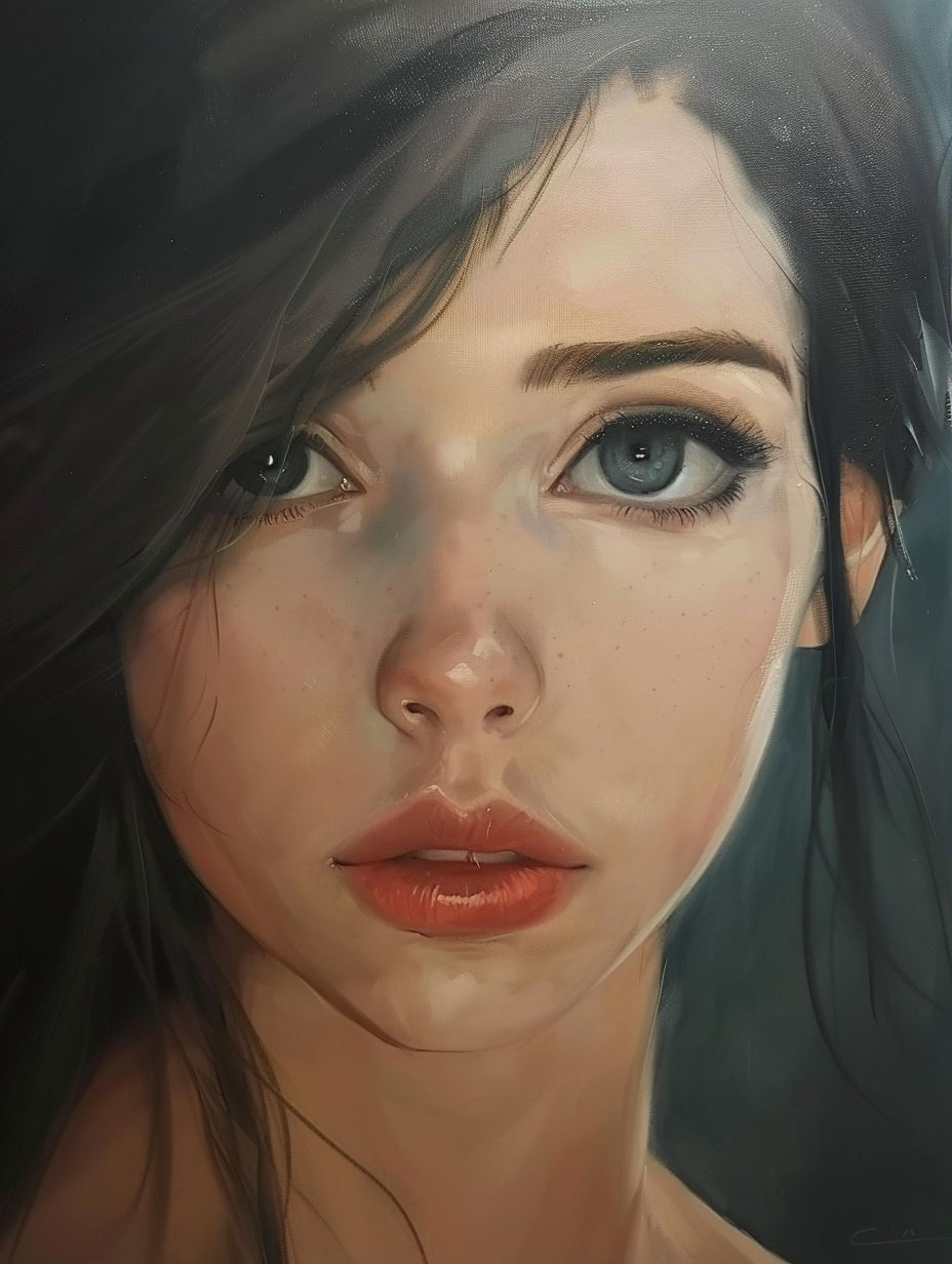 Ethereal Gazes: A Digital Portrait Study - Image 1