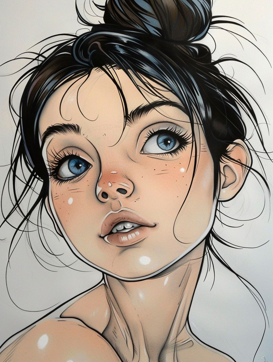 Ethereal Gaze Digital Portrait Study - Image 2