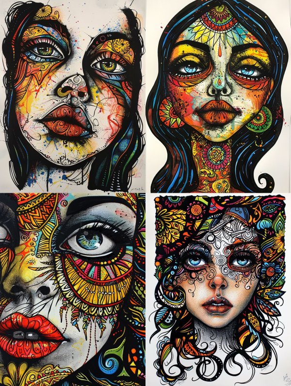 Vibrant Psychedelic Female Portraits