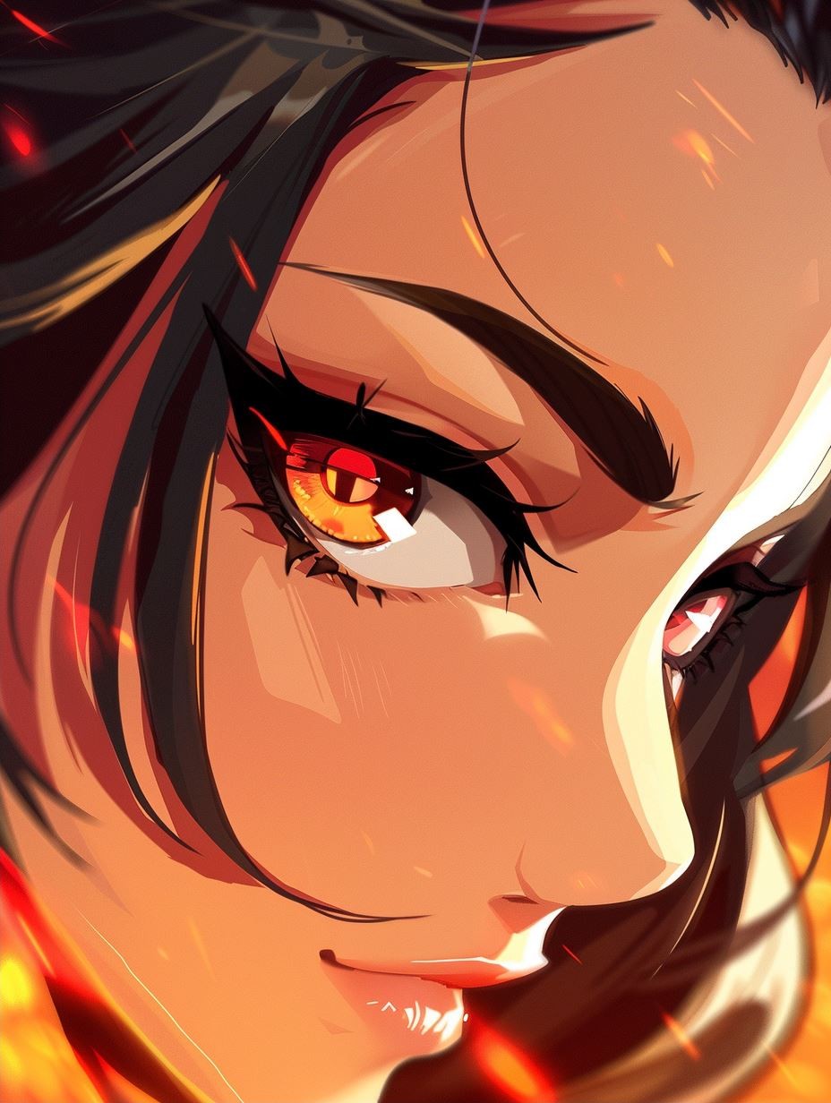 Golden Gaze Anime Portrait - Image 2
