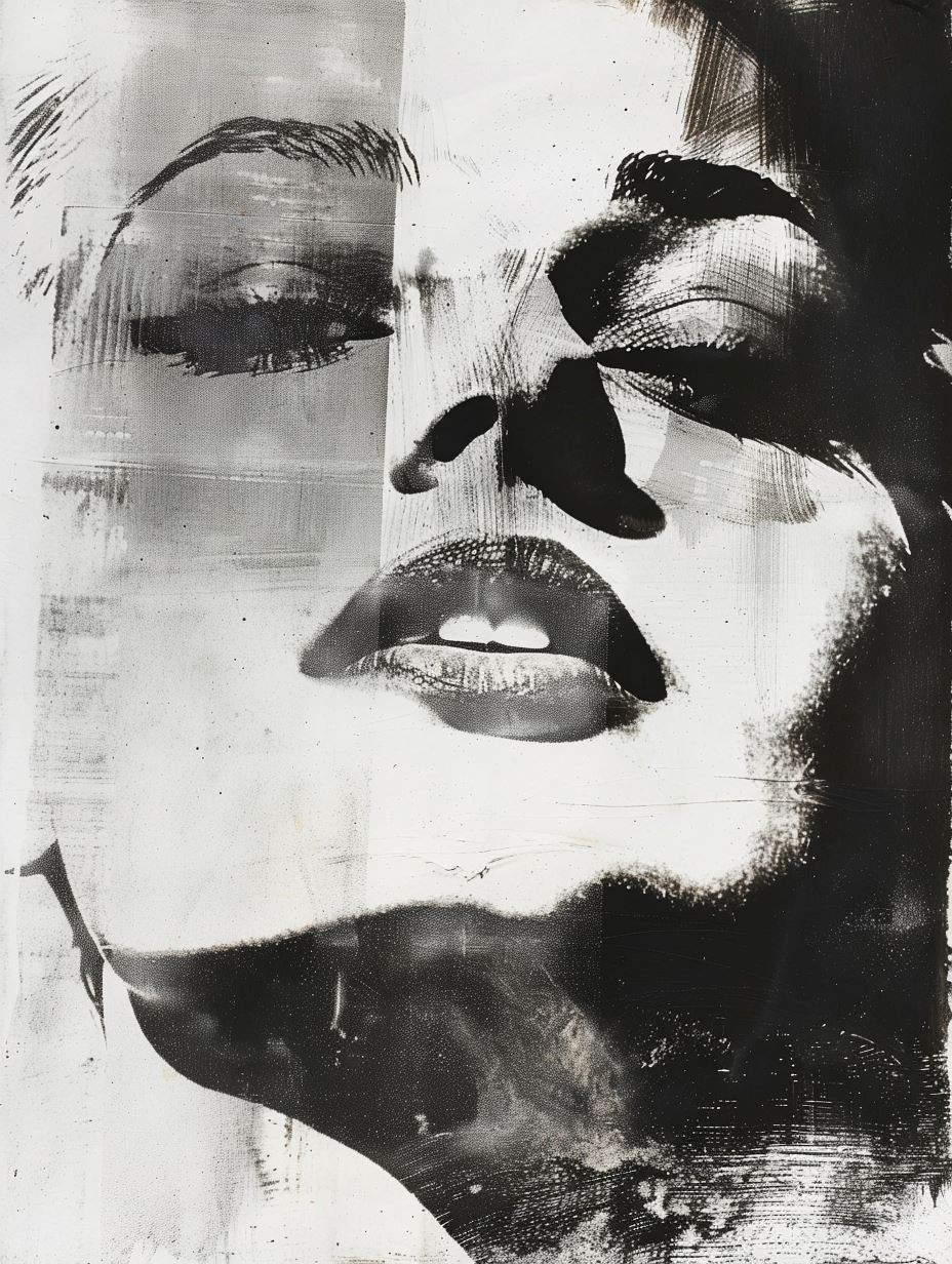 Fragmented Monochrome Noir Portraits - Image 4