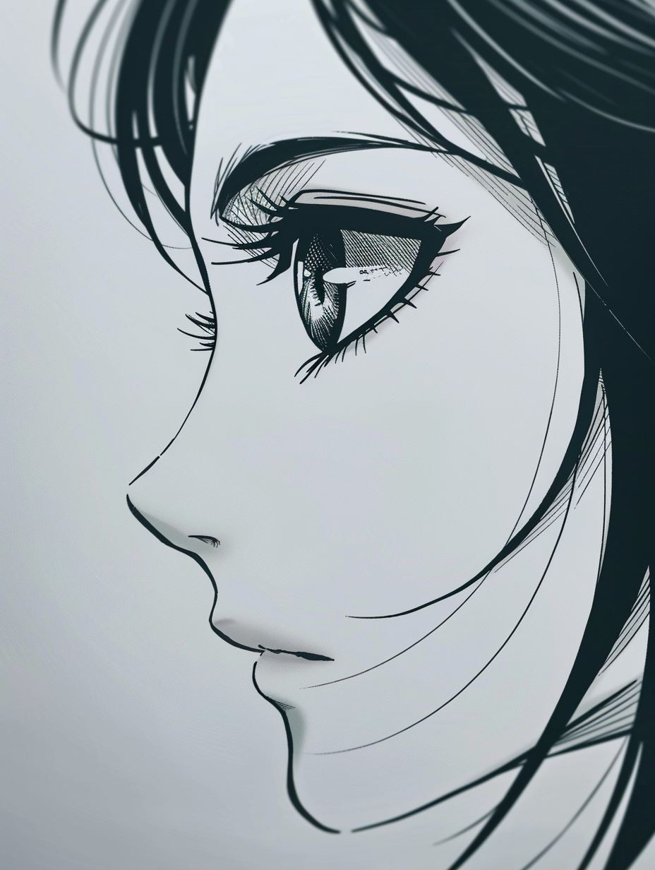 Melancholic Ink Manga Portrait - Image 1
