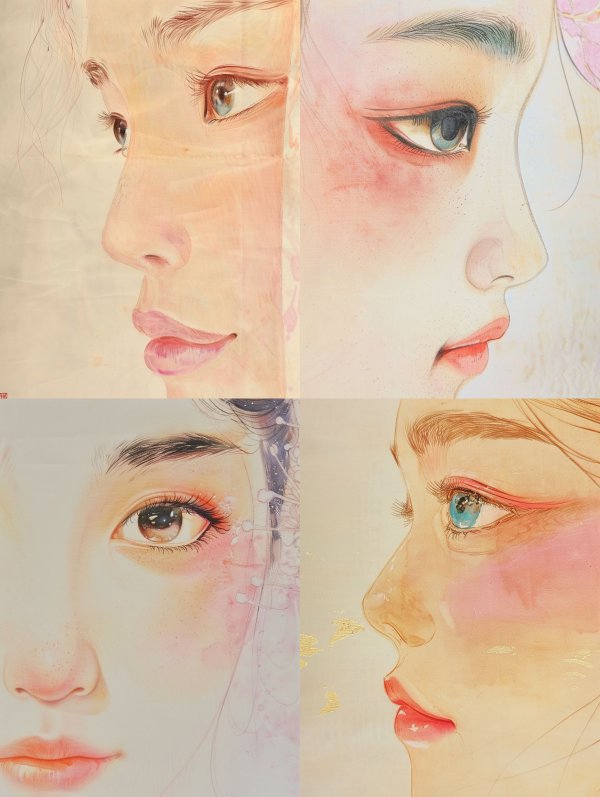 Ethereal Gazes in Watercolor