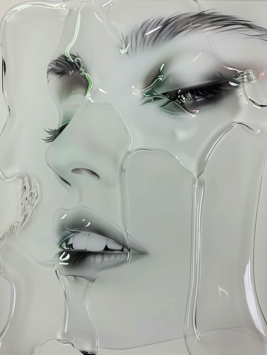 Emerald Liquid Glass Portrait - Image 4