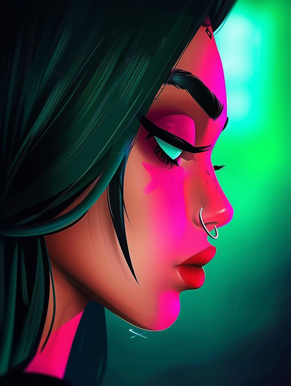 Neon Cyberpunk Portrait Glow