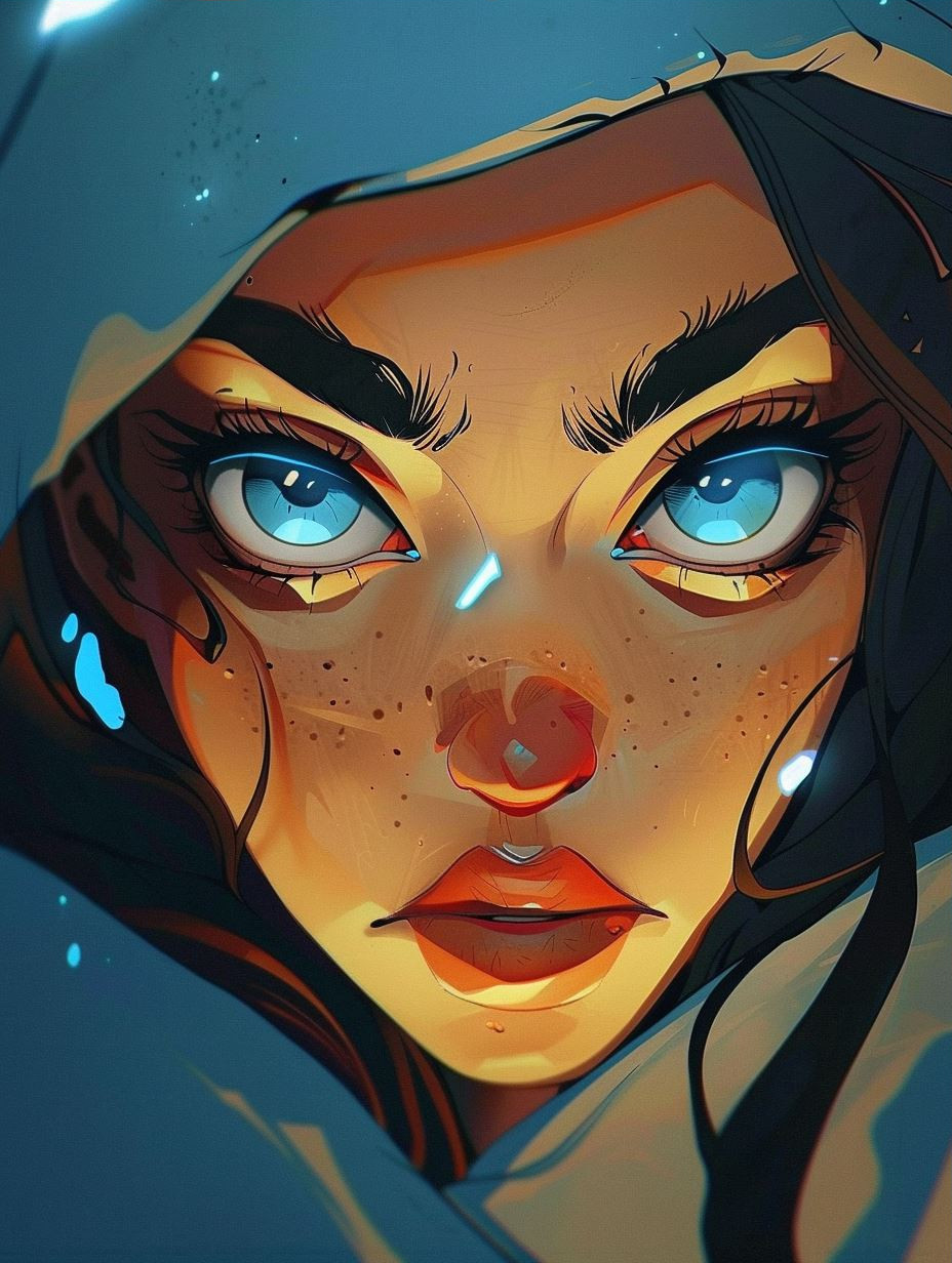 Azure Visions: Digital Portrait Collection - Image 3