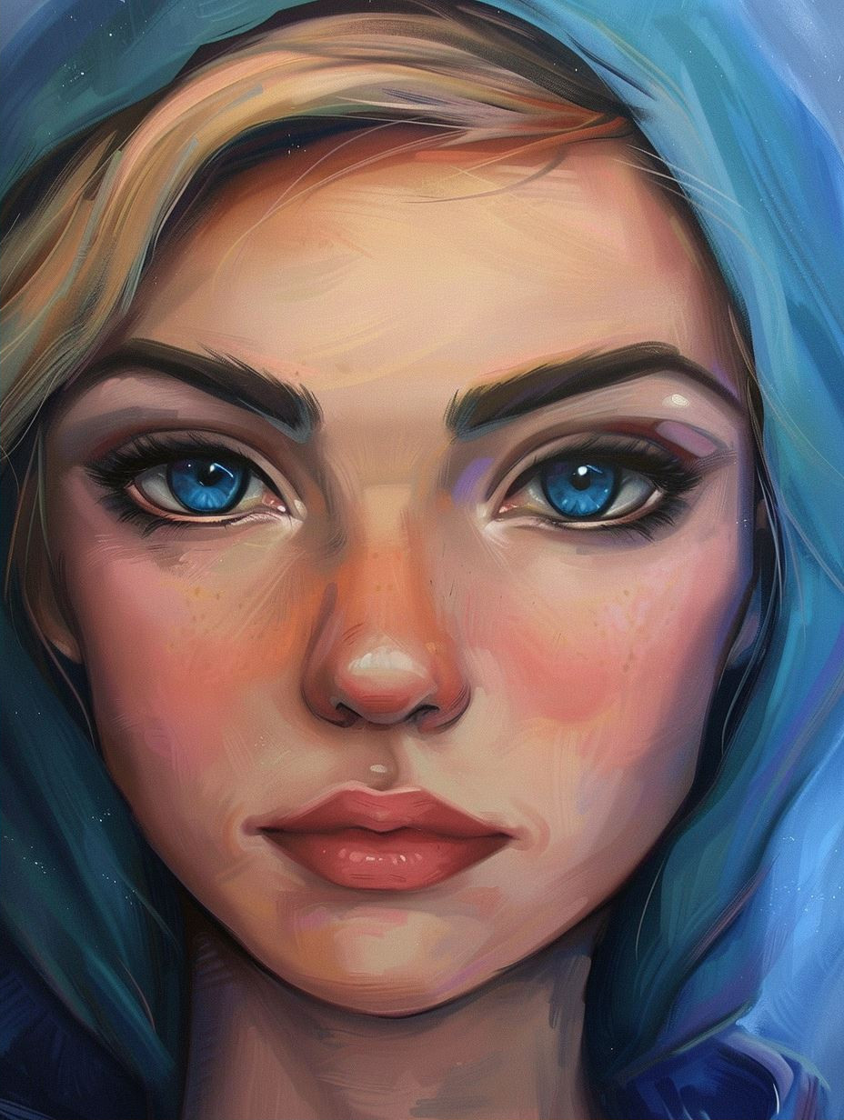 Ethereal Gazes: Digital Portrait Collection - Image 2