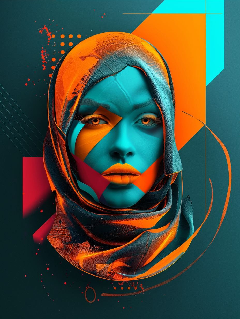 Vibrant Geometric Portrait Fusion - Image 3