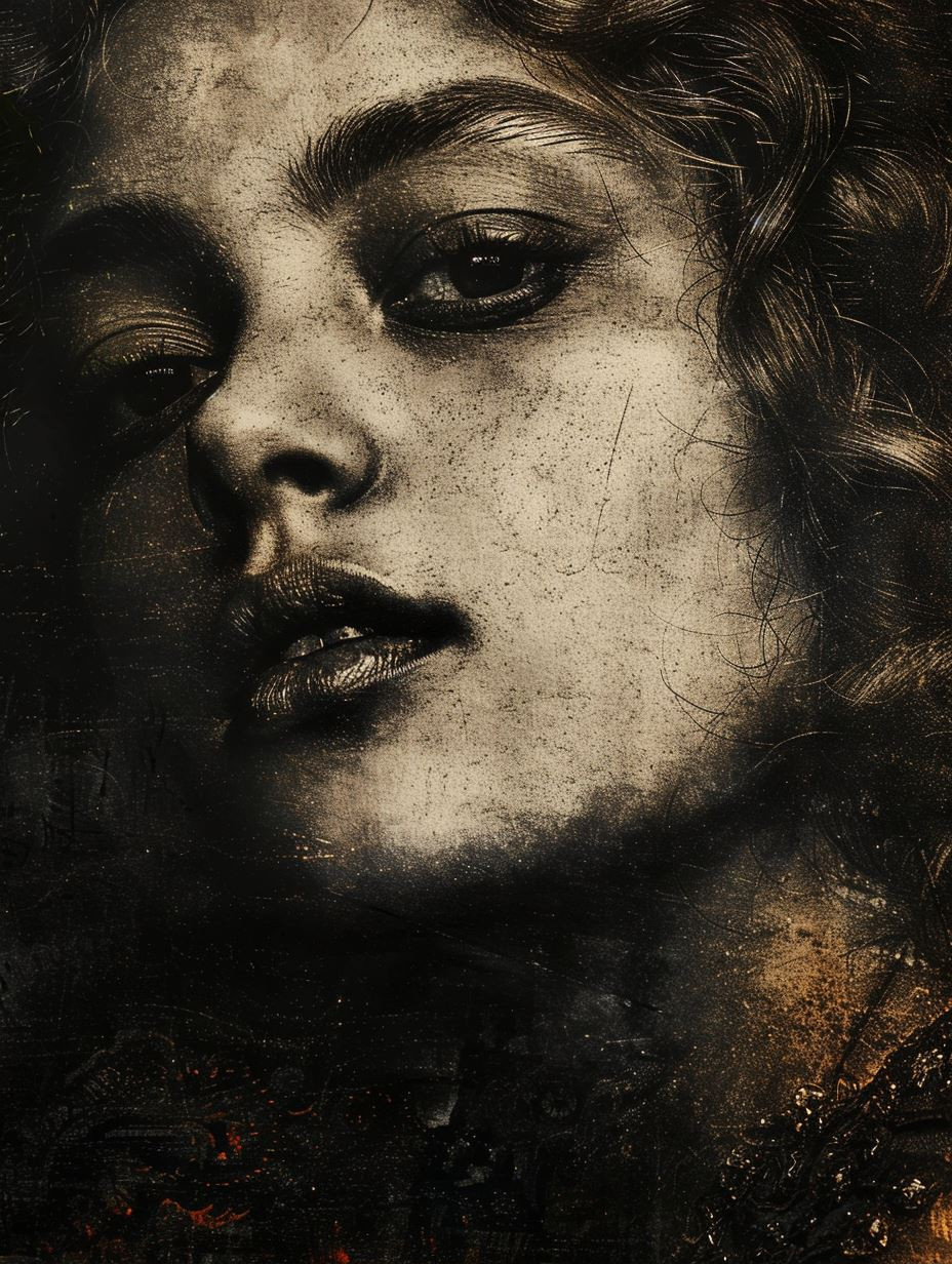 Haunting Gothic Lace Portrait - Image 2