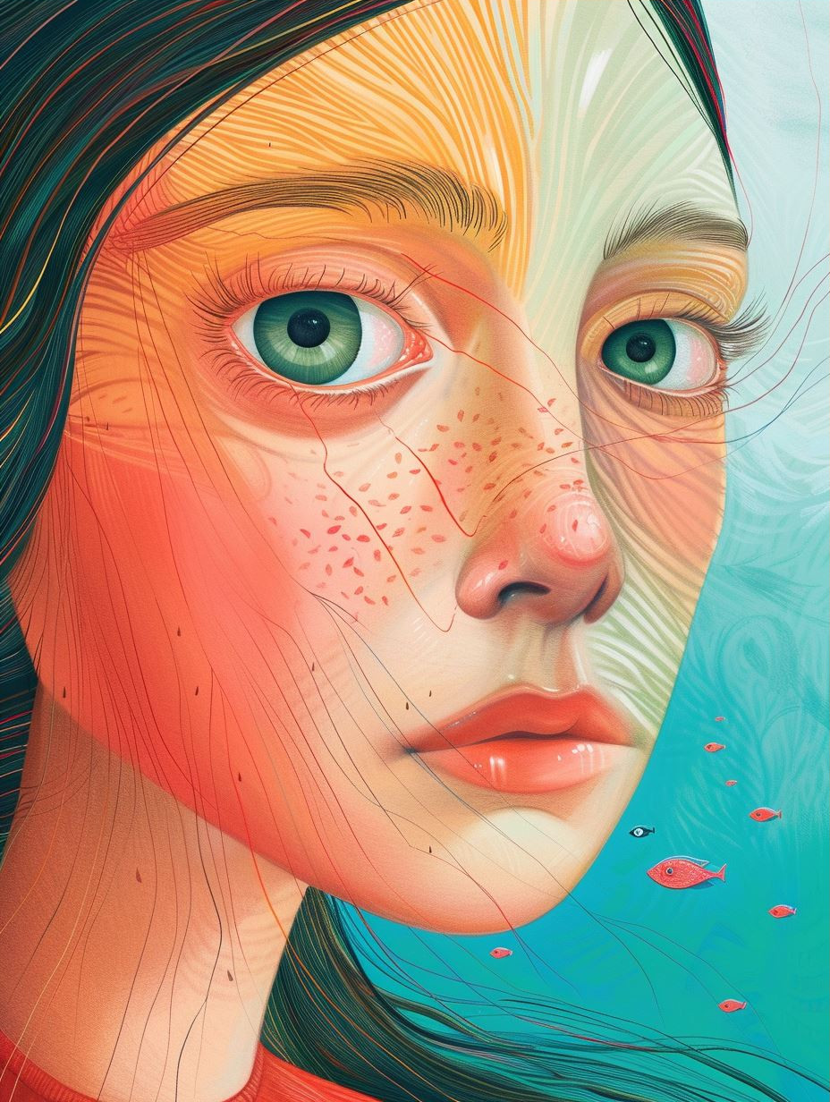 Swirling Pastel Portrait - Image 3