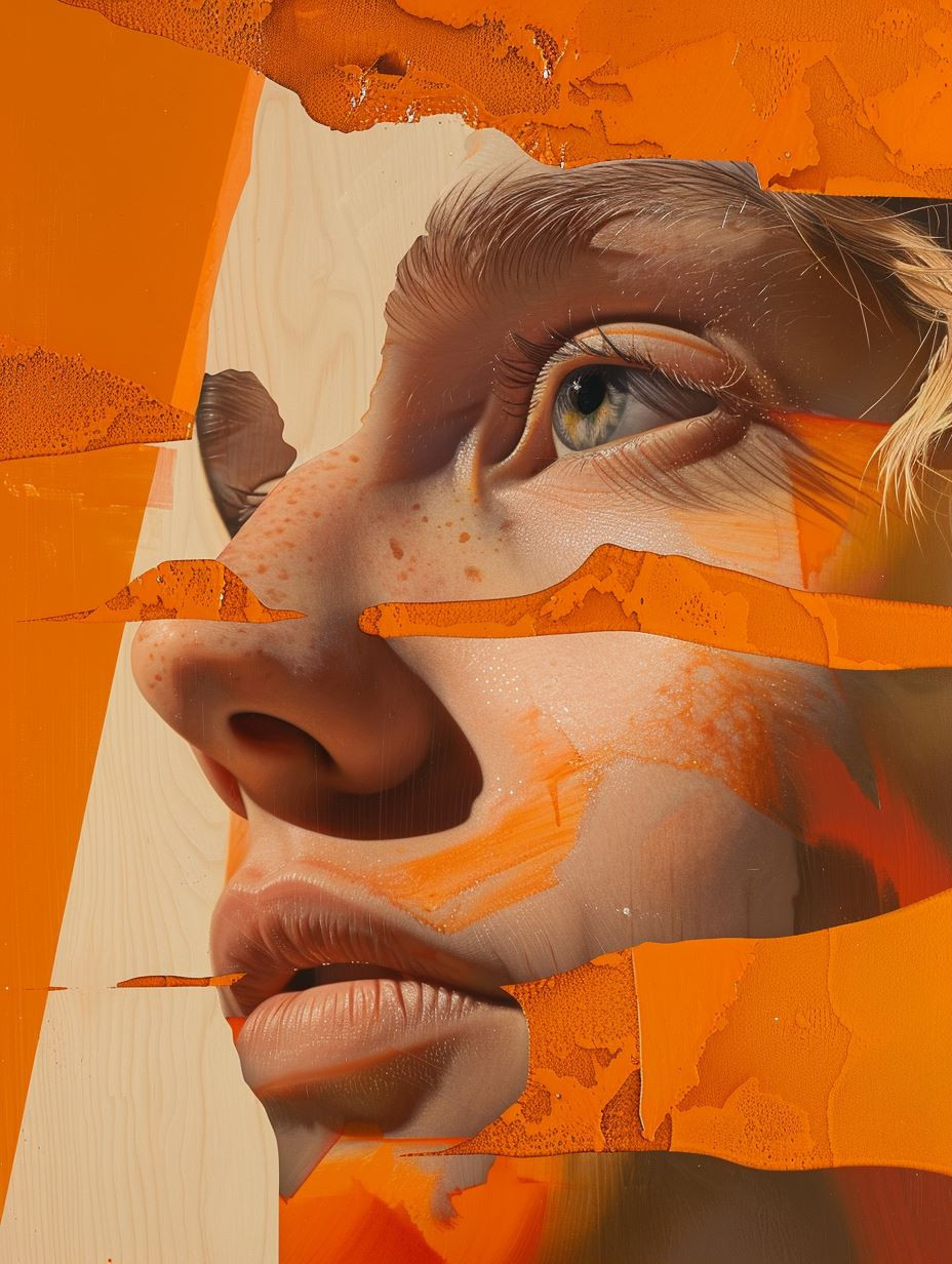 Fragmented Gaze in Amber - Image 1