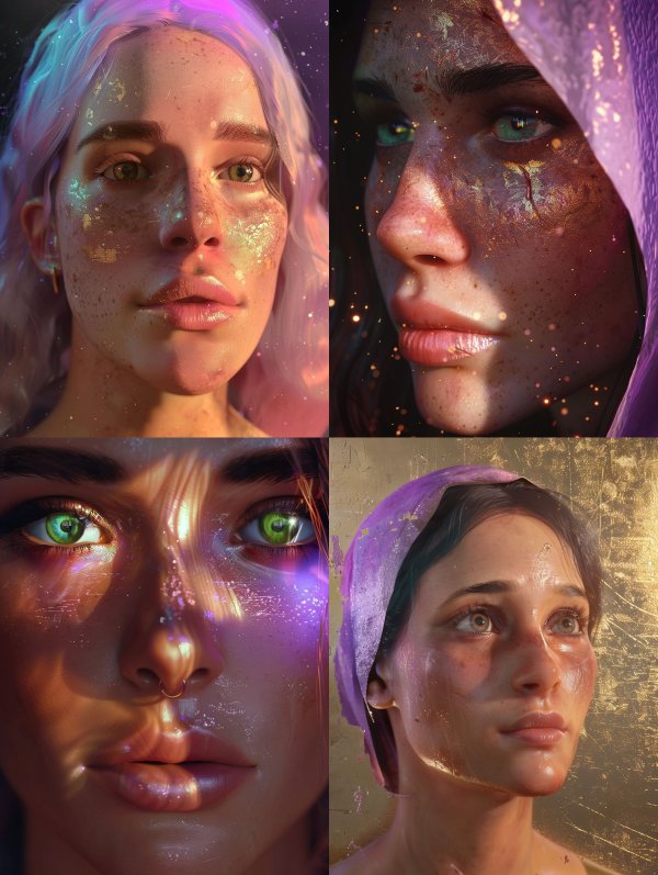 Ethereal Neon Glass Portraits