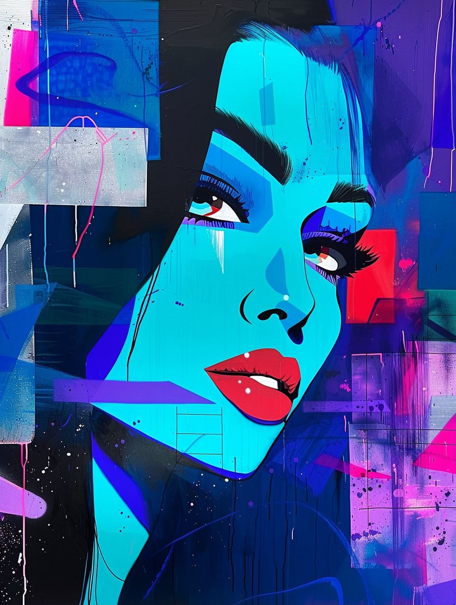 Neon Glitch Portrait Fusion - Image 1