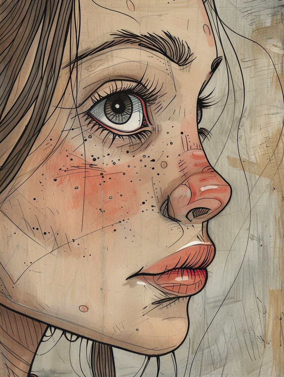 Rustic Hand-Drawn Portrait Studies - Image 2