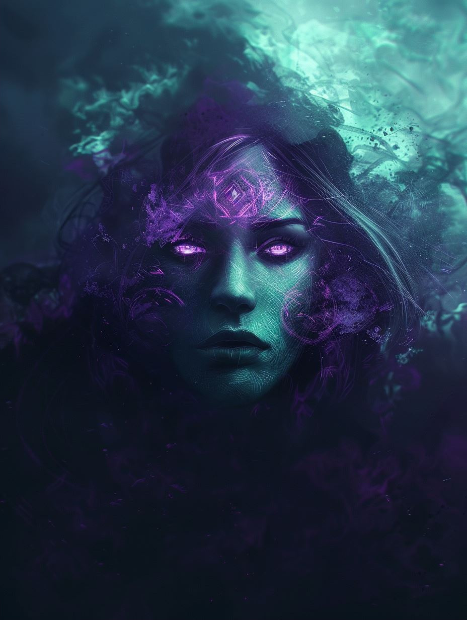 Ethereal Neon Cosmic Portraits - Image 2