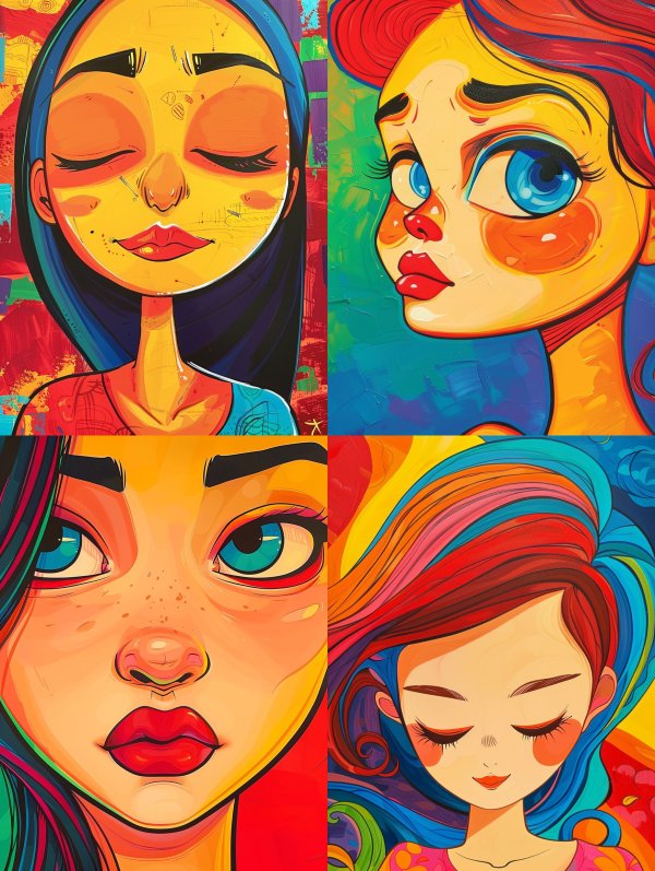 Vibrant Stylized Female Portraits