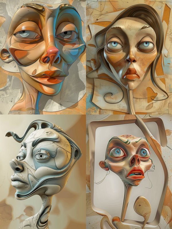 Liquid Gold Surrealist Portrait