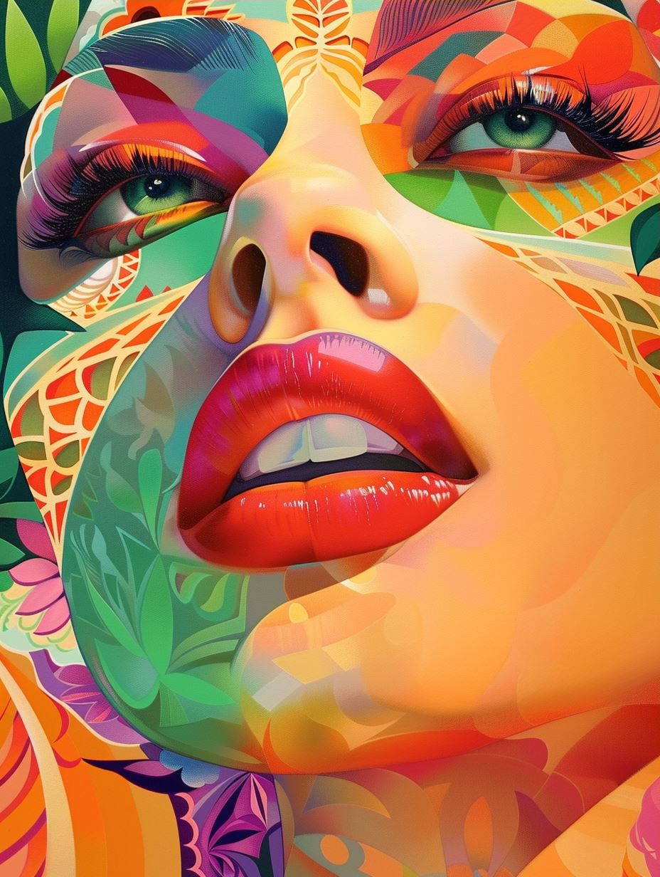 Floral Fusion Portrait Art - Image 3