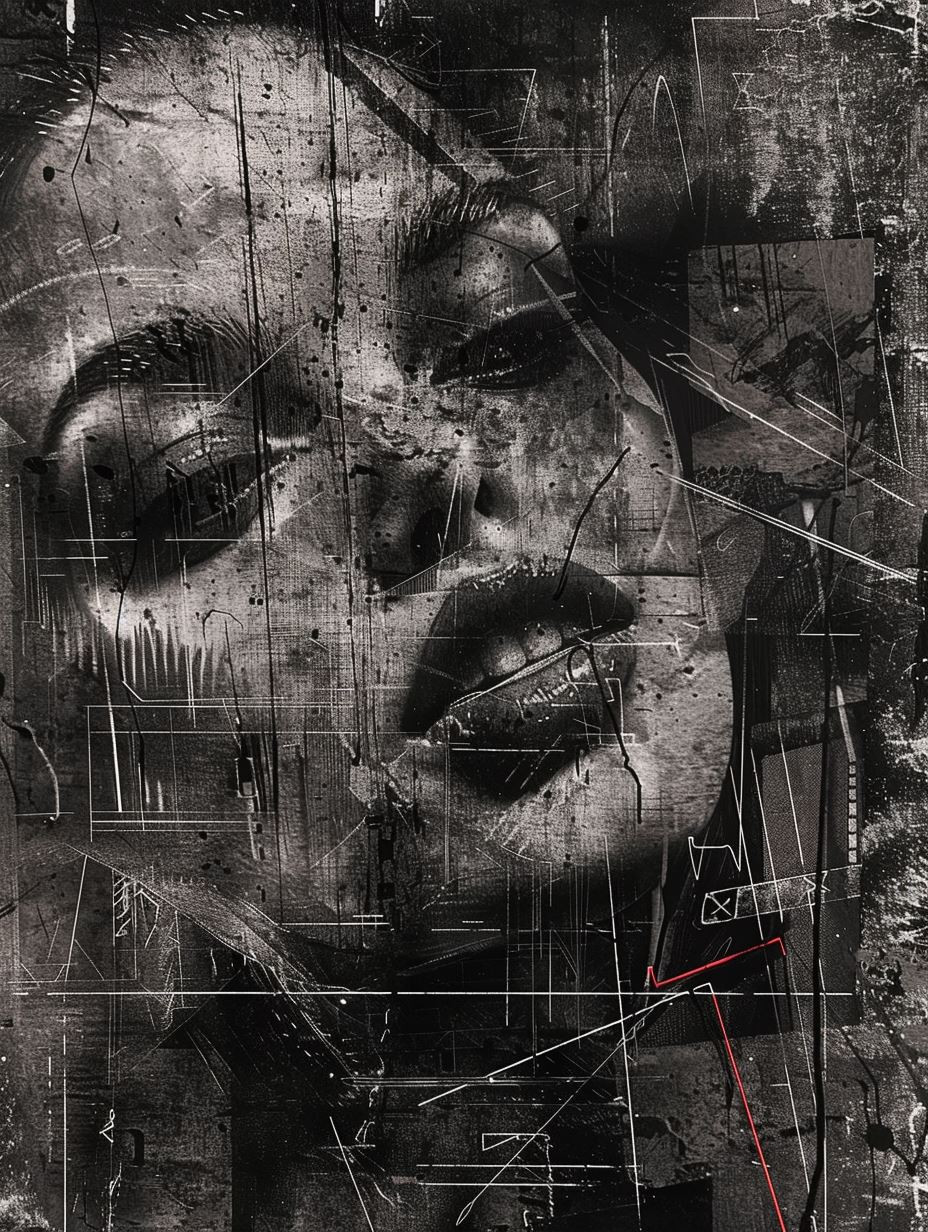 Fragmented Noir Digital Collage - Image 1