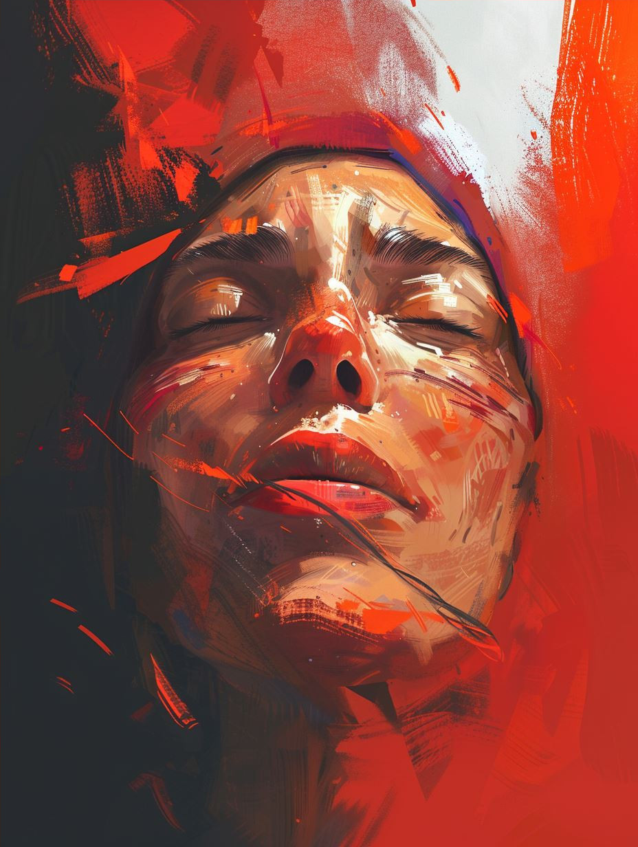 Emotional Portraits in Fiery Hues - Image 4