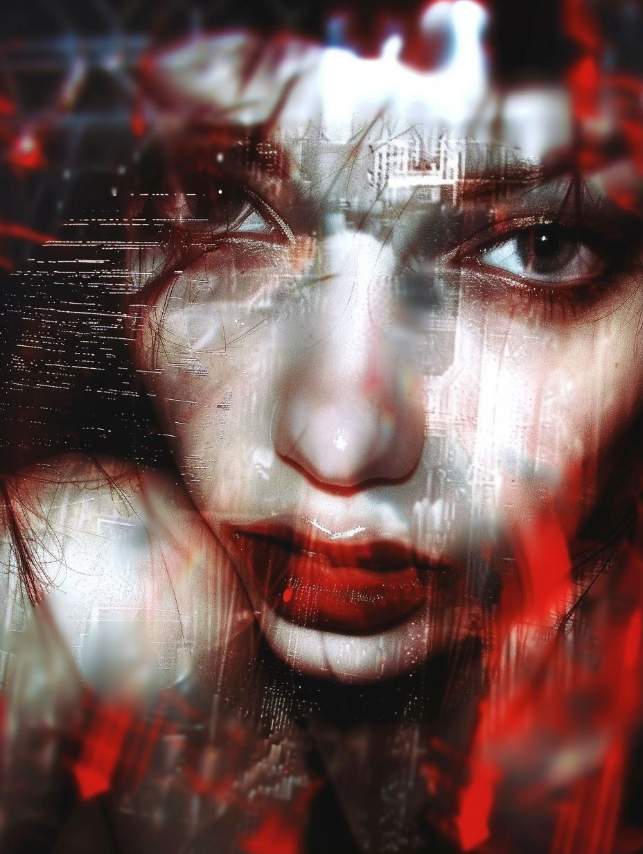 Digital Fragmented Crimson Vision
