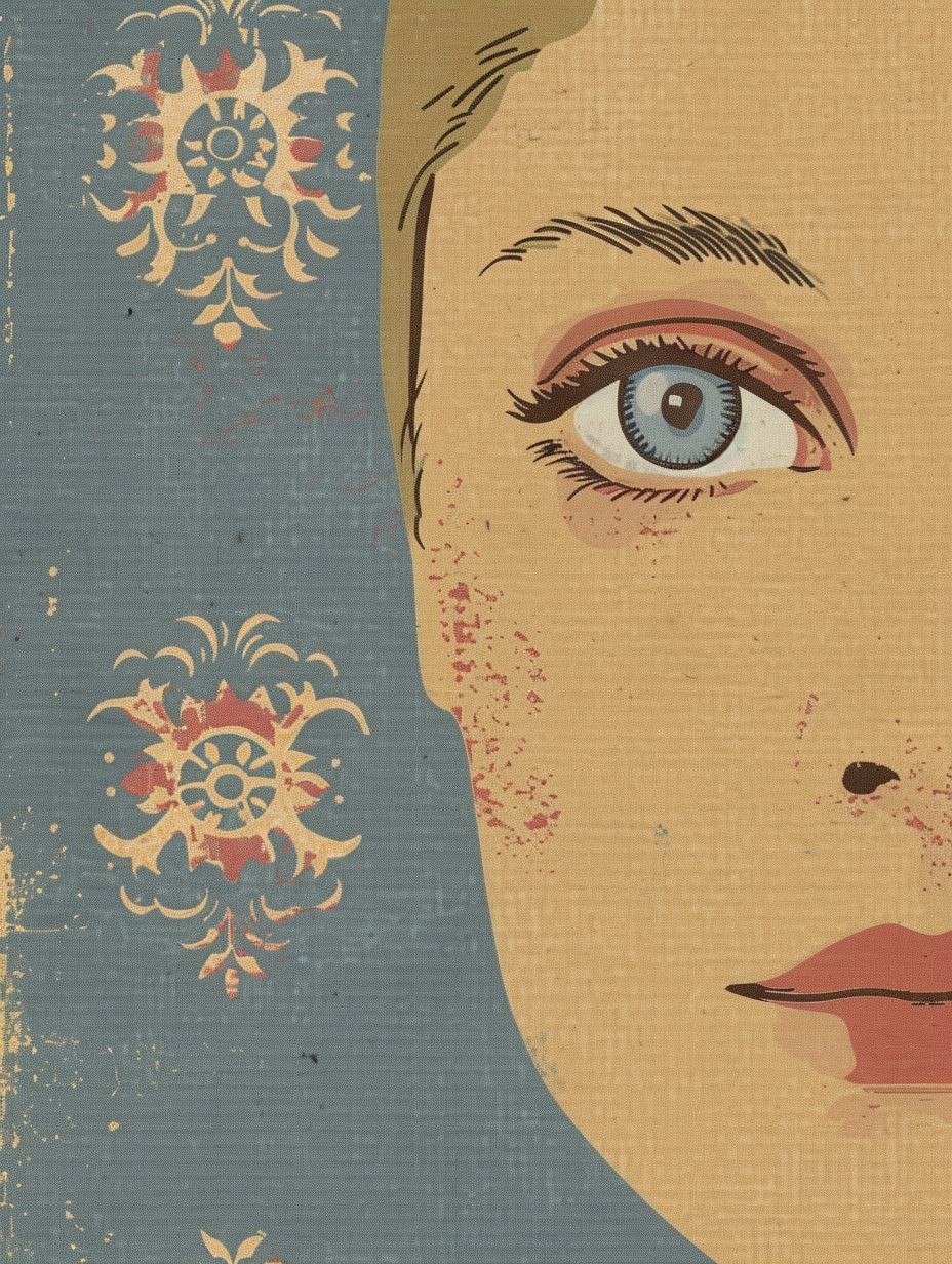 Vintage Mid-Century Pop Art Portrait - Image 3