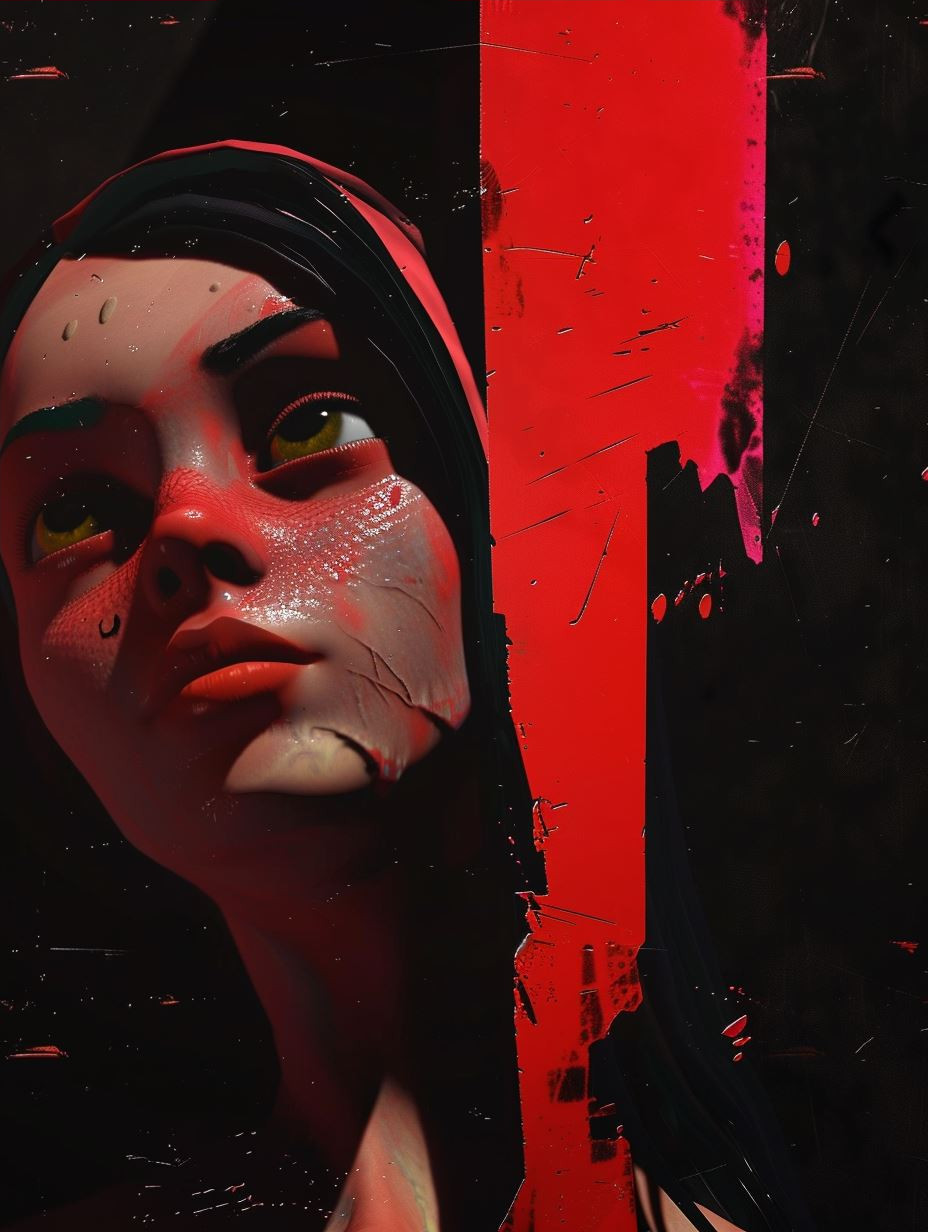 Haunting Gaze of Crimson Shadows - Image 4