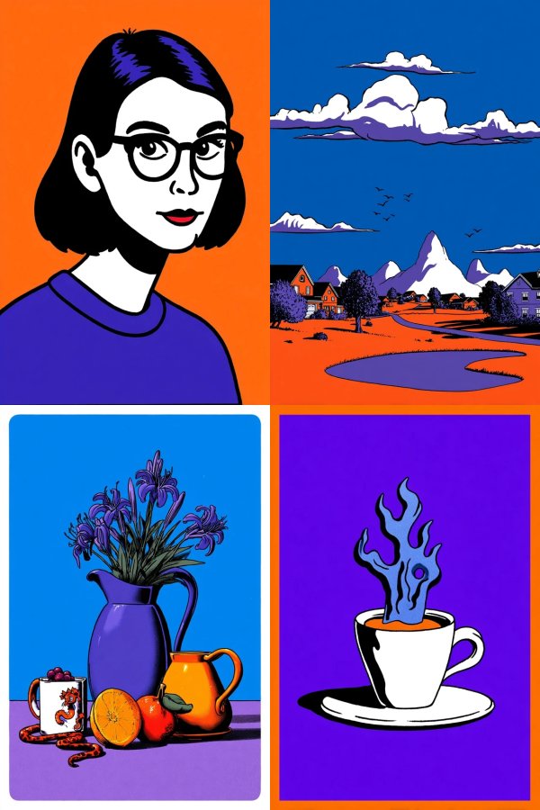 Vibrant Pop Art Quad Collage