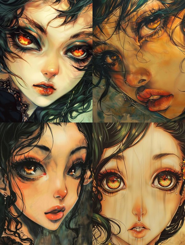 Haunting Gaze of Ethereal Souls