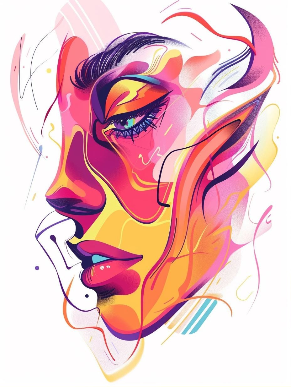 Neon Fluidity Ethereal Portrait