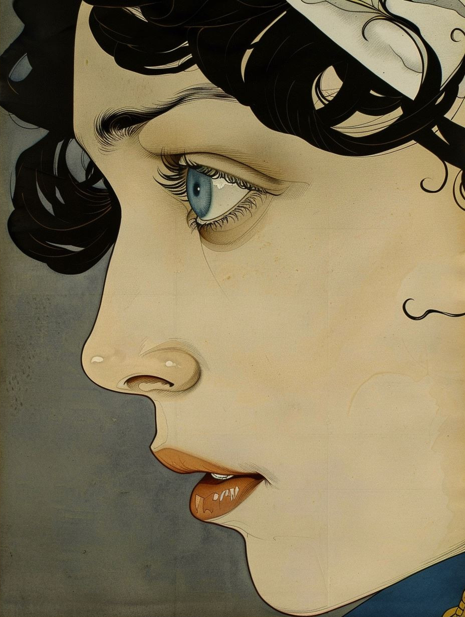 Vintage Art Nouveau Portrait Study - Image 2